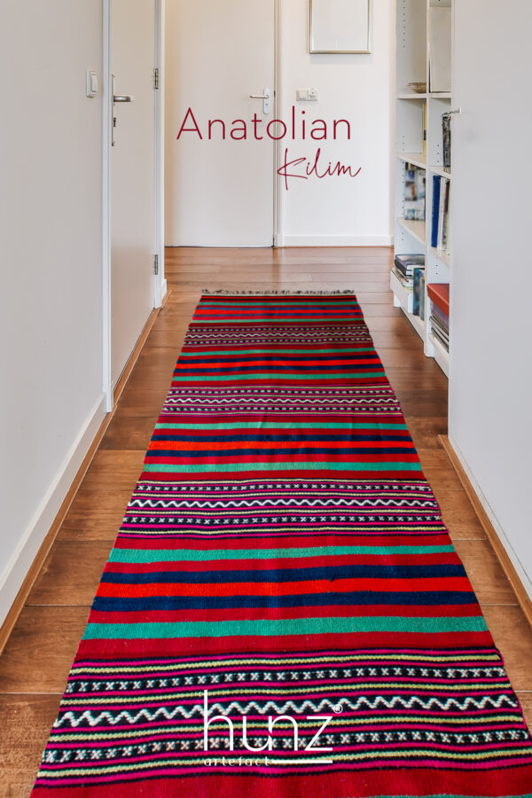 Anatolian Striped Motif Kilim - Image 2