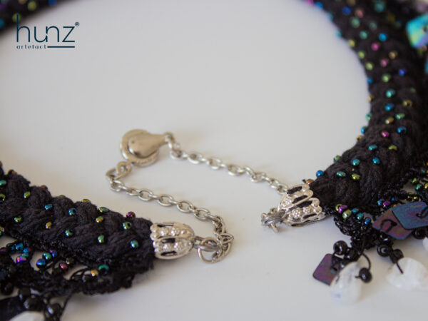 Fabric Necklace with Thin Beads - Image 2