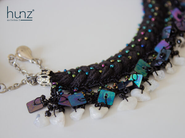 Fabric Necklace with Thin Beads - Image 3