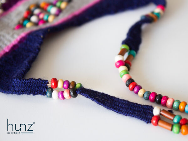 Pink n Navy Fringe Necklace - Image 4